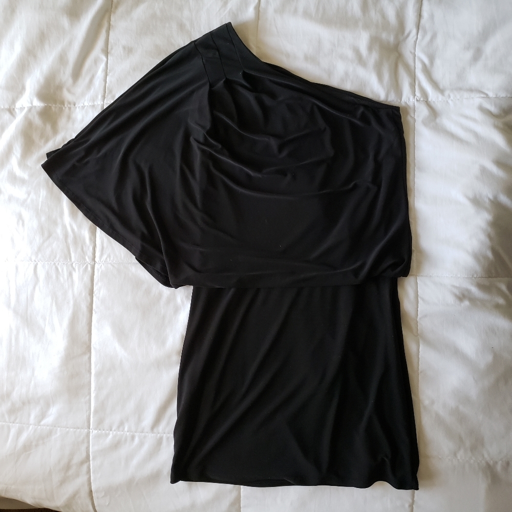 Asymmetrical One Sleeve Blouse Black